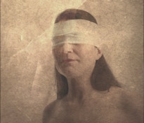 Blinded woman